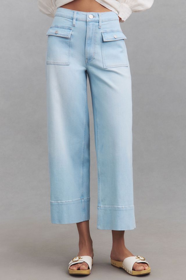 FRAME 70s Patch Pocket Crop Straight-Leg Jeans #1