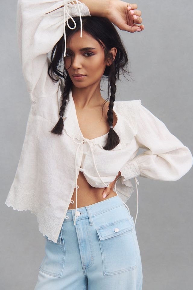 FRAME 70s Patch Pocket Crop Straight-Leg Jeans #2