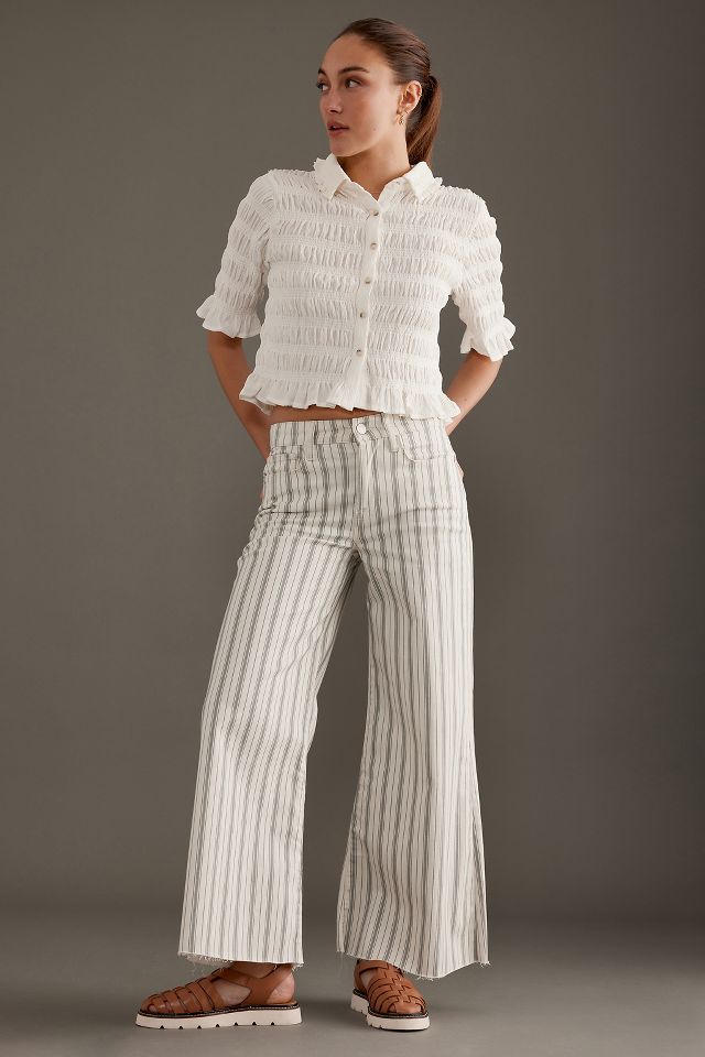 Striped wide sale leg jeans