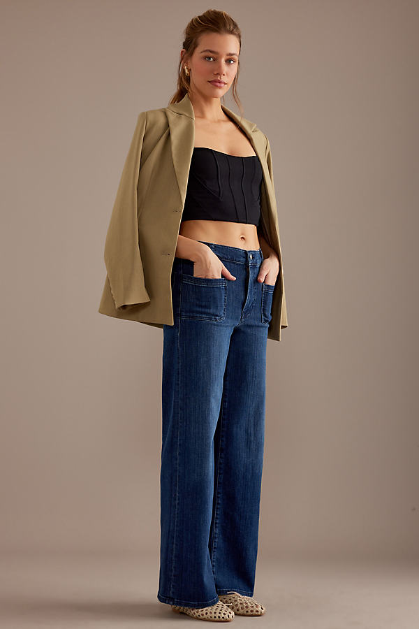 FRAME Mid-Rise Slim Palazzo Jeans