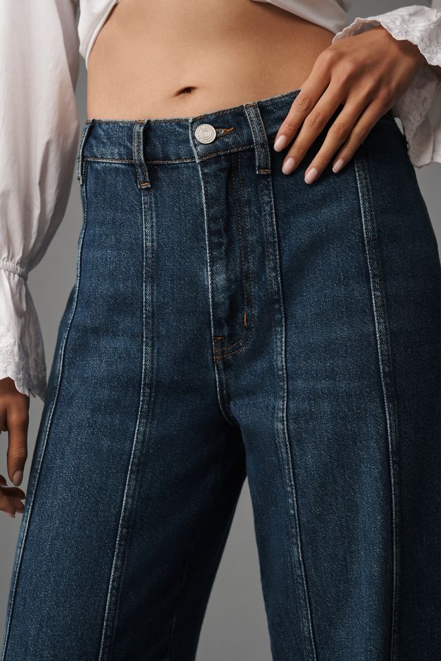 FRAME Seamed High-Rise Crop Wide-Leg Jeans #3