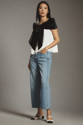 Frame Atelier Le Jane Crop High Rise Jeans In Blue