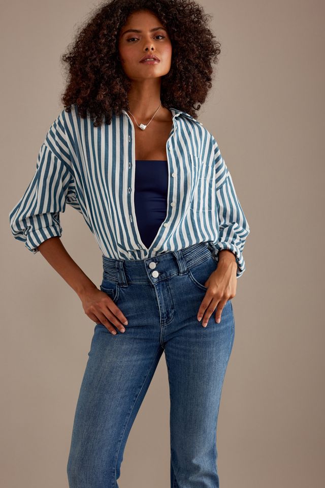 FRAME Triple Binding High-Rise Flare Jeans | Anthropologie UK