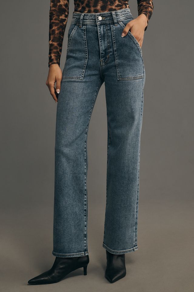 FRAME The Trapunto High-Rise Straight-Leg Jeans #1
