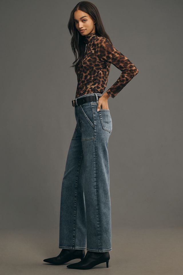 FRAME The Trapunto High-Rise Straight-Leg Jeans #2