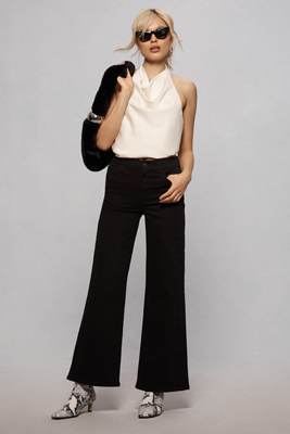 Frame Le Palazzo High-rise Wide-leg Jeans In Black