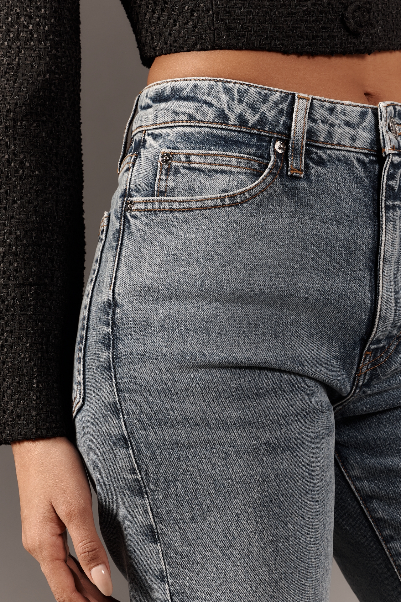 FRAME Petite Le Pixie Arrow High-Rise Flare Jeans