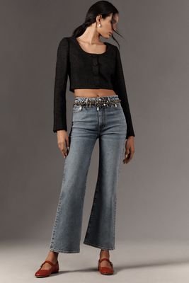 FRAME Petite Le Pixie Arrow High-Rise Flare Jeans