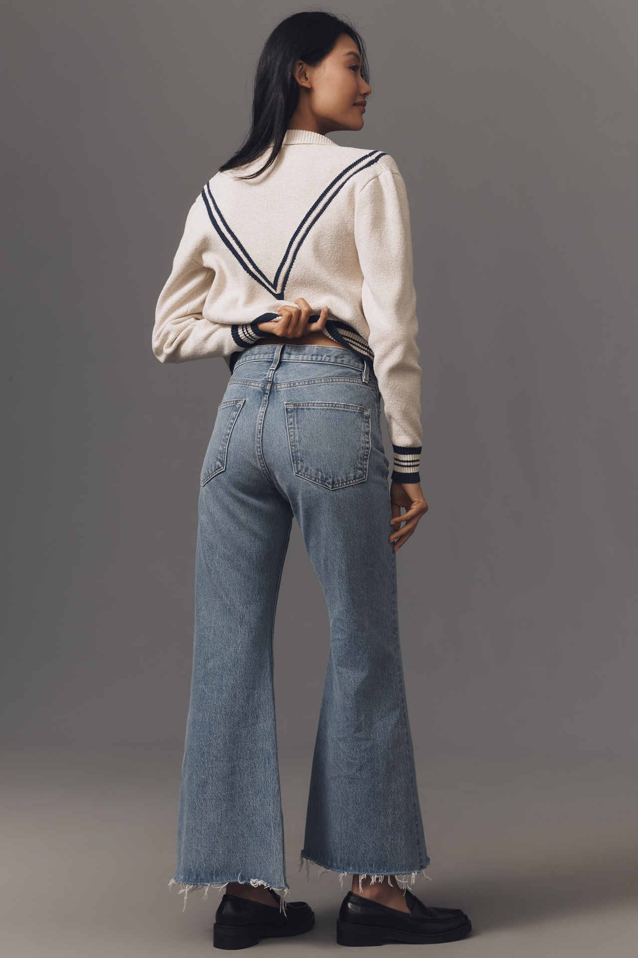 FRAME The Pixie Lax Petite Mid-Rise Wide-Leg Jeans