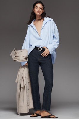 Frame The Borrowed Mid-rise Relaxed Jeans In Blue