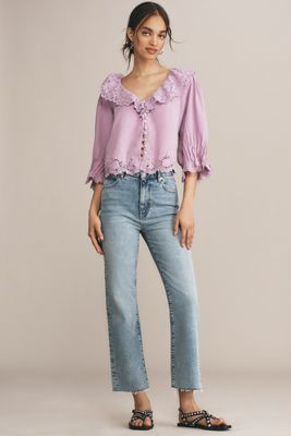 Current/Elliott The Cropped Straight Mid-Rise Jeans | Anthropologie 