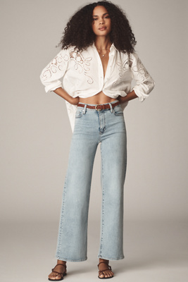 Frame Le Baggy Palazzo High Waist Wide Leg Jeans In Blue