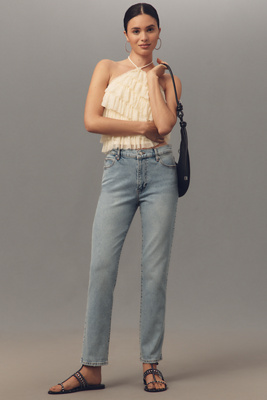FRAME THE BORROWED MID-RISE STRAIGHT-LEG JEANS 