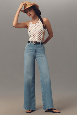 Shop Frame Le Slim Palazzo High-rise Wide-leg Jeans