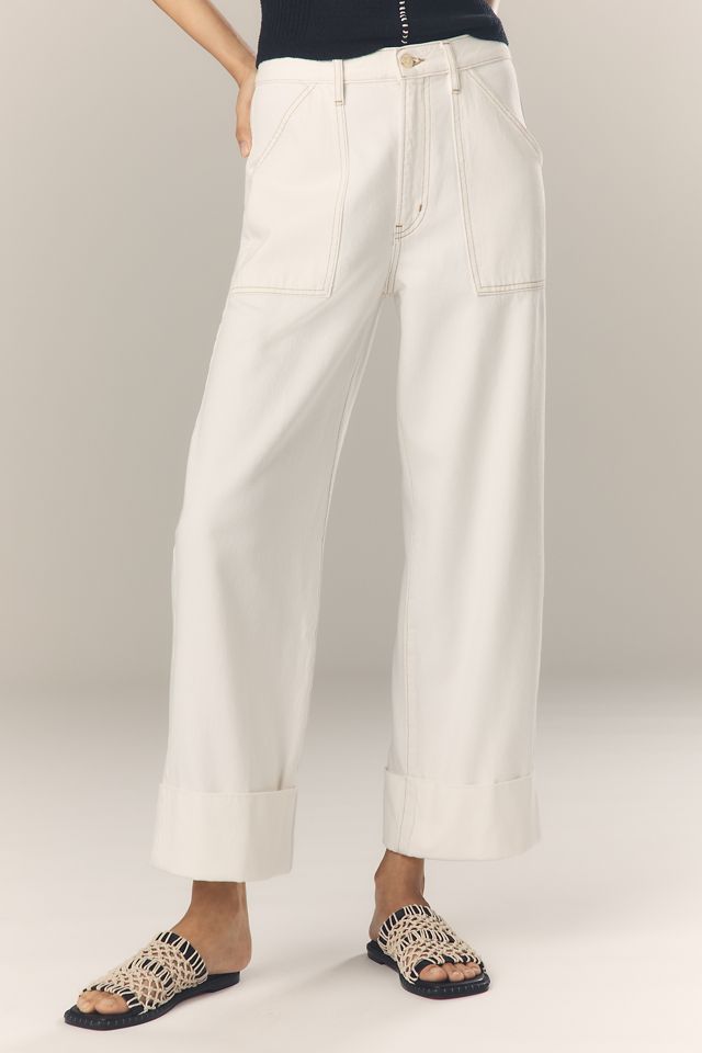 FRAME The Utility Trouser High-Rise Wide-Leg Jeans #1