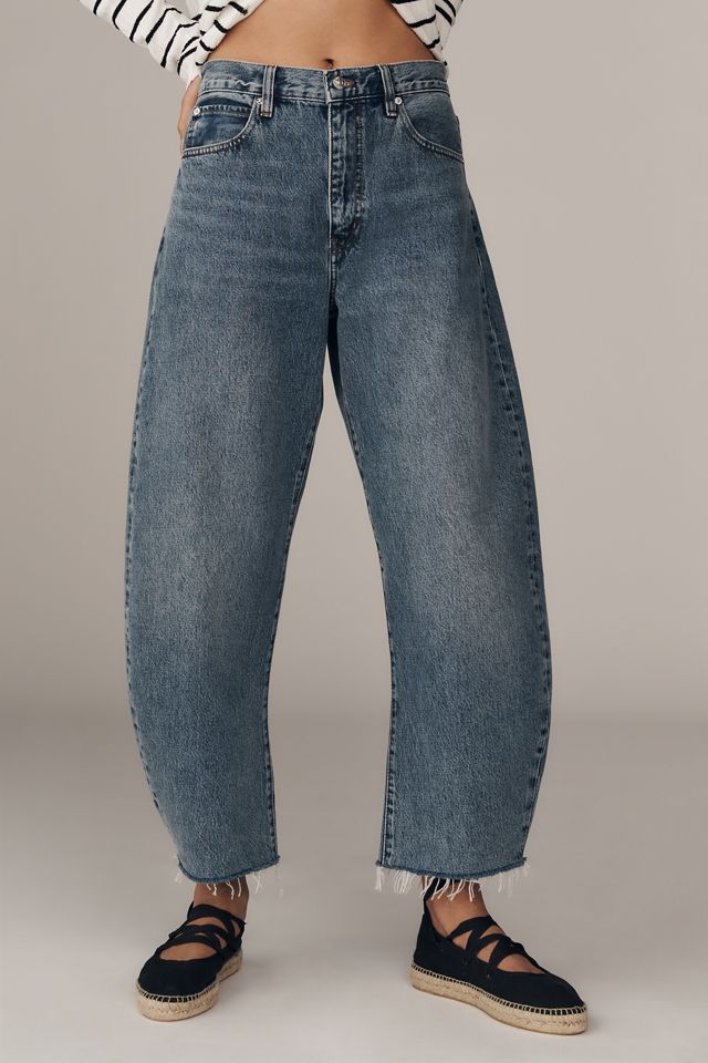 FRAME The Bubble High-Rise Barrel-Leg Jeans #1
