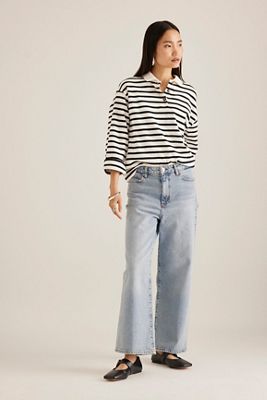 Jeans FRAME de Tiro Alto y Pierna Ancha The Wide