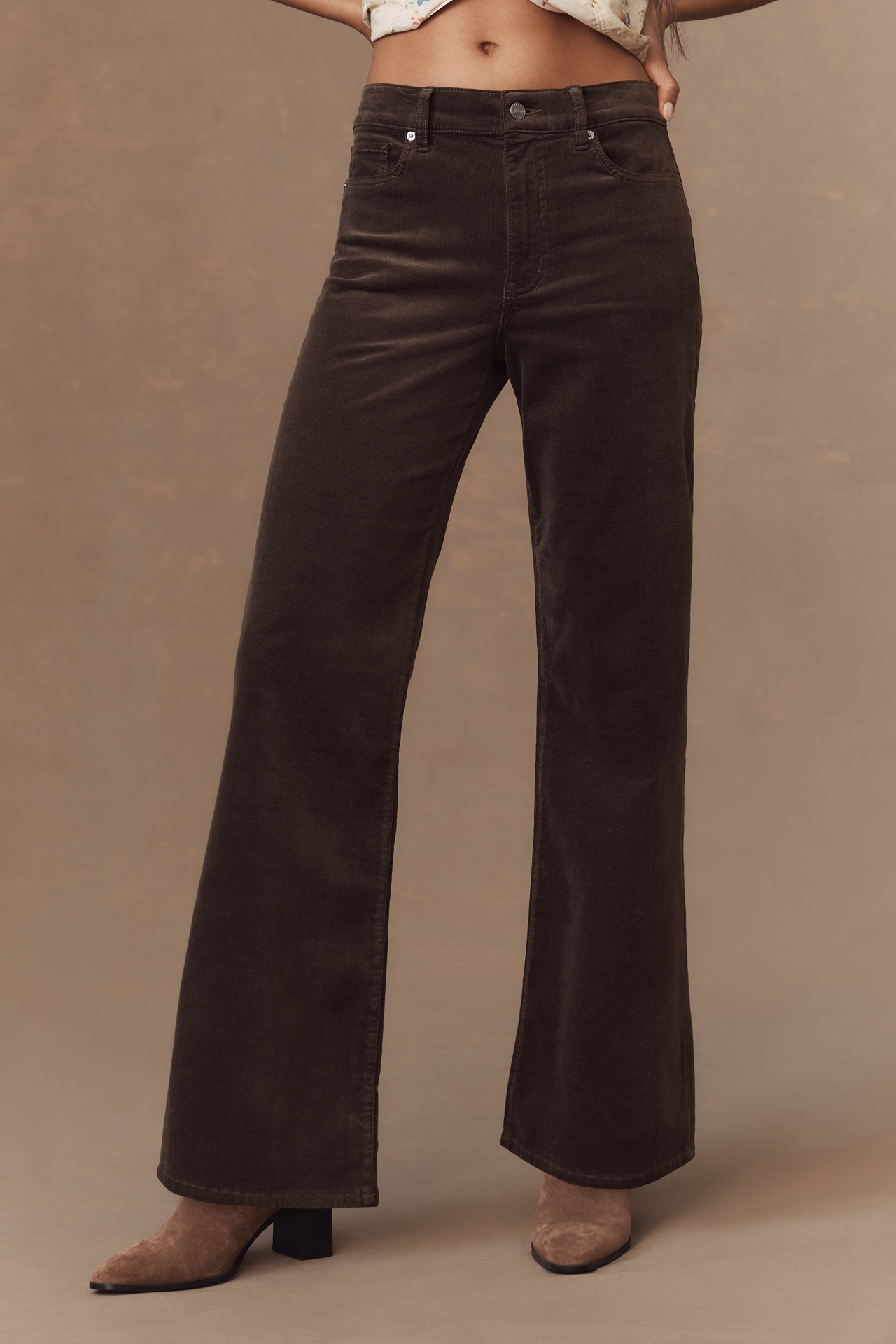 FRAME Le Slim Palazzo High-Rise Corduroy Jeans