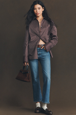 Frame The Reboot Crop Mid-rise Bootcut Jeans In Blue