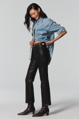 Frame Le Sleek High-rise Straight-leg Jeans In Black