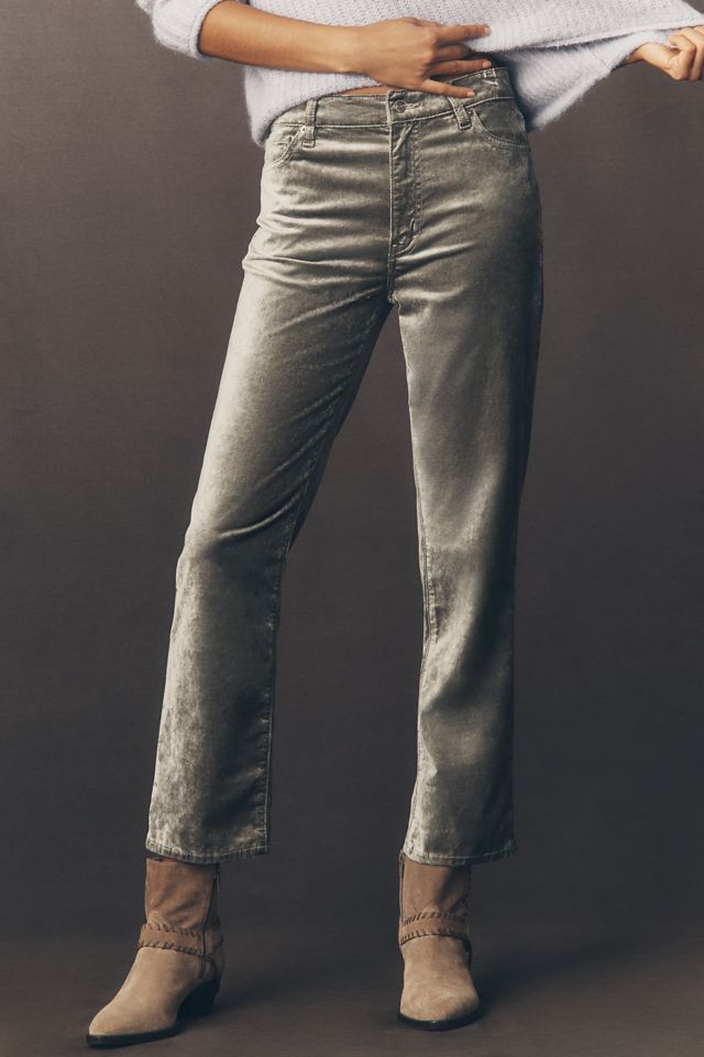 FRAME Le Sleek Straight Leg High Rise Velvet Jeans #1