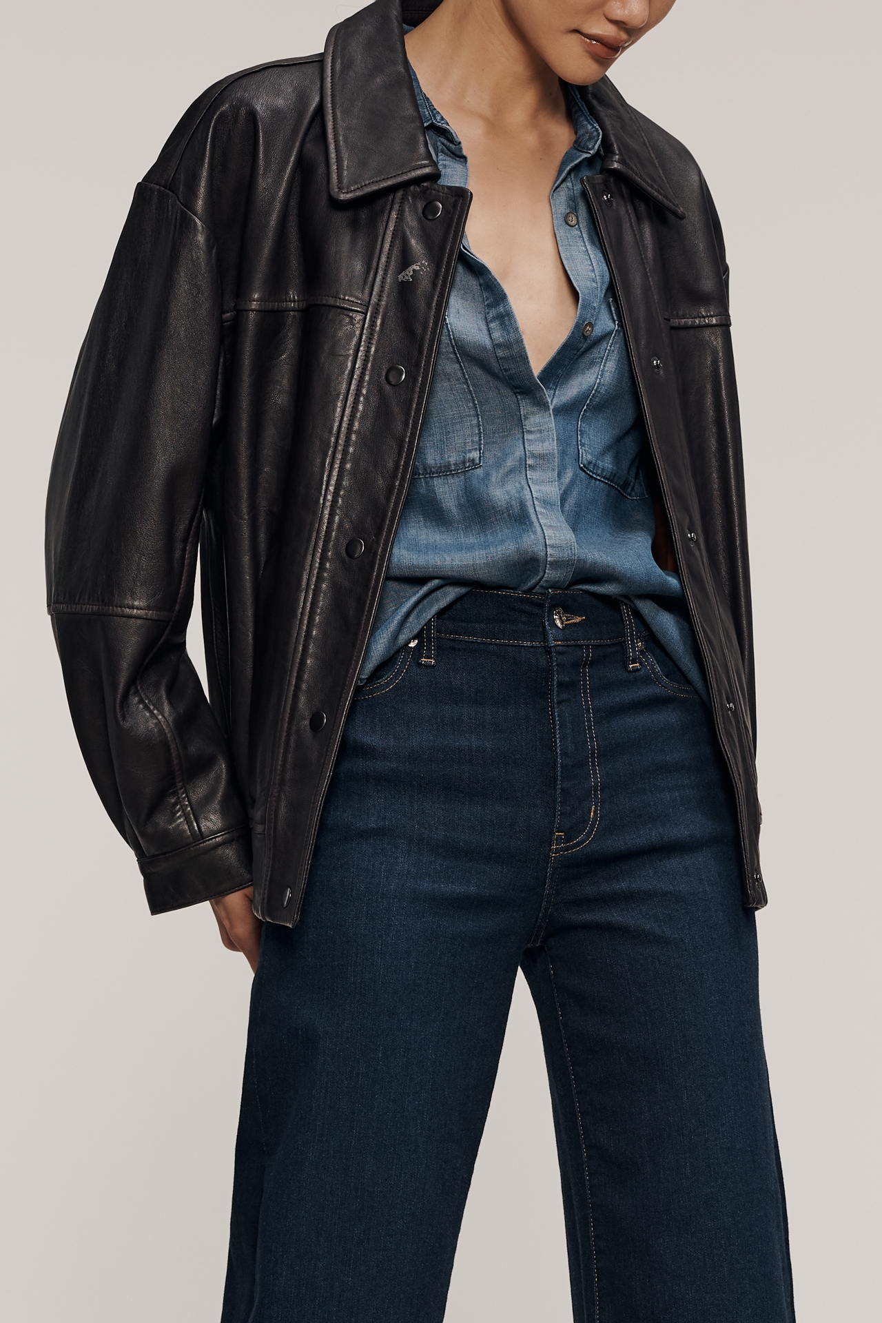 FRAME Le Slim Palazzo High-Rise Wide-Leg Jeans