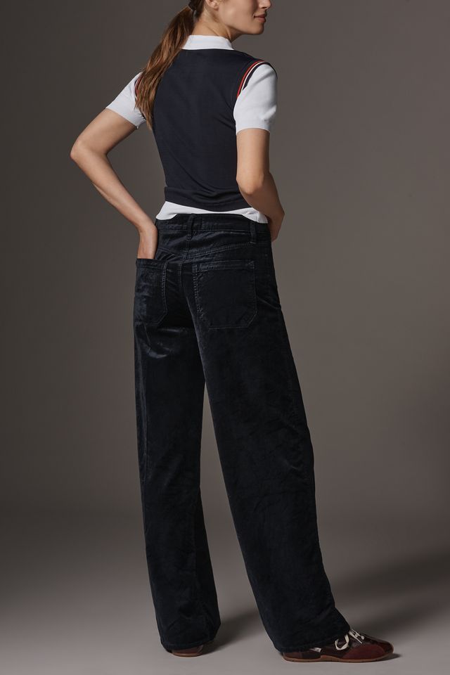 FRAME Le Slim Palazzo Velvet High-Rise Wide-Leg Jeans #2