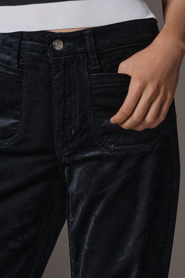 FRAME Le Slim Palazzo Velvet High-Rise Wide-Leg Jeans #3