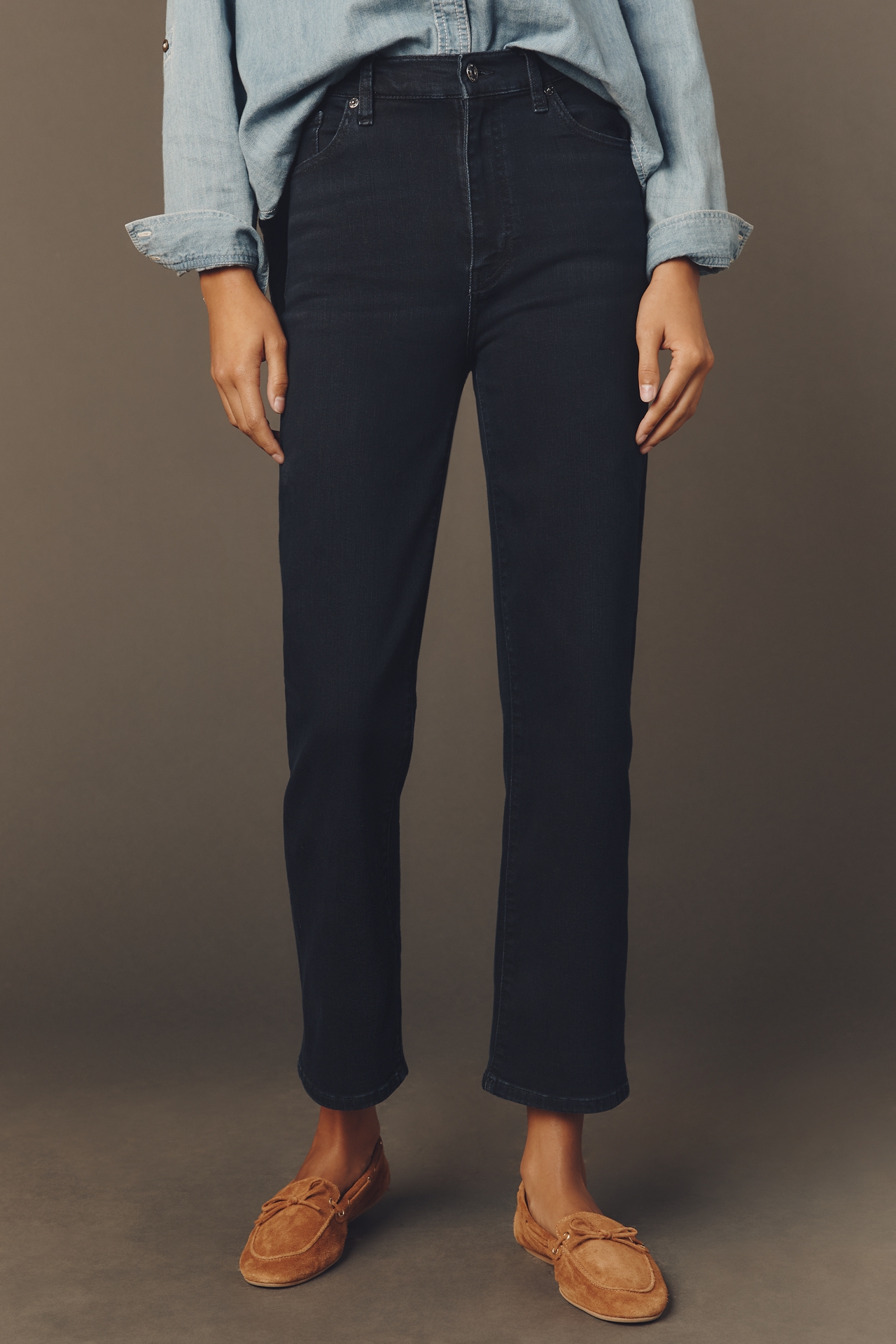 FRAME Le Sleek Straight High-Rise Straight-Leg Jeans