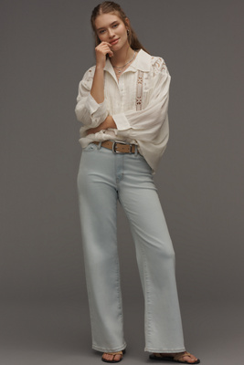 FRAME Le Slim Palazzo High-Rise Wide-Leg Jeans product page