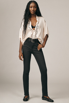 Frame Le High High-rise Skinny Jeans In Black