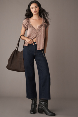 Frame Le Slim Palazzo High-rise Wide Leg Jeans In Blue