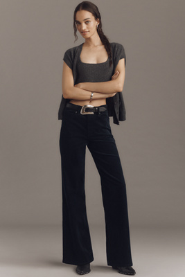 Frame Le Slim Palazzo High-rise Wide-leg Jeans In Black