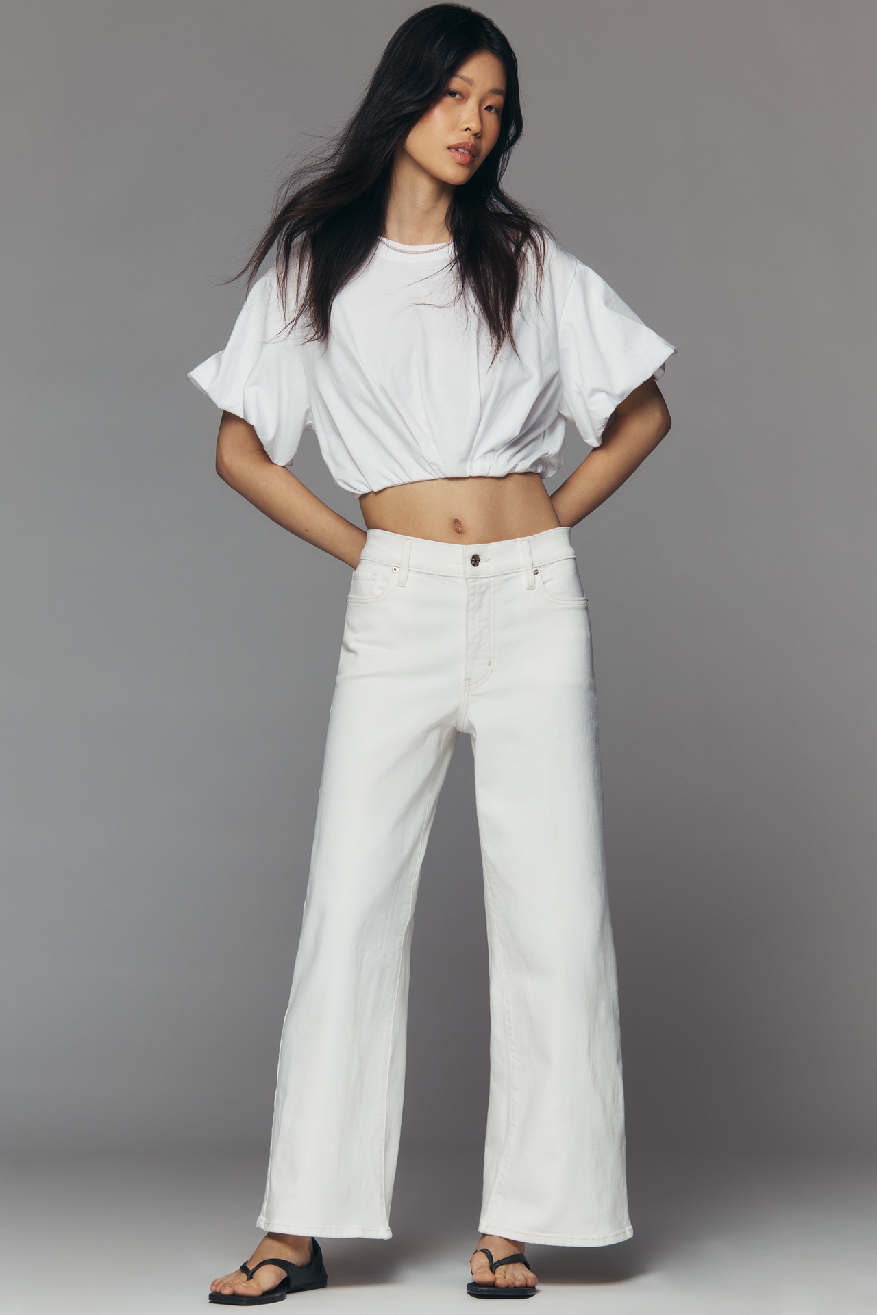 FRAME Le Pixie Petite Slim Palazzo Jeans