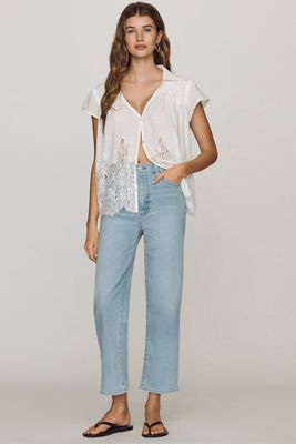 FRAME Pixie Le Sleek High-Rise Straight-Leg Jeans