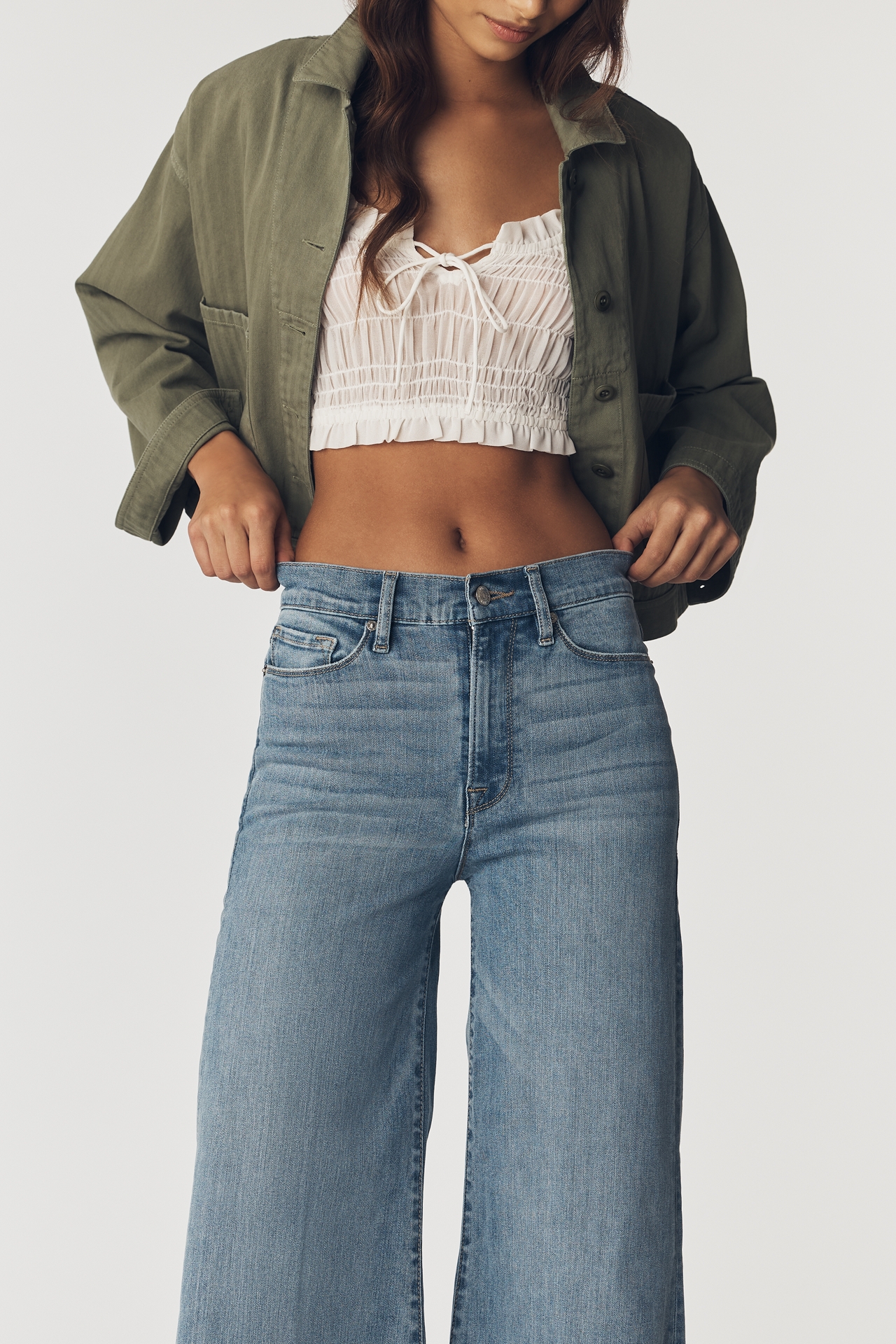 FRAME Le Palazzo High-Rise Crop Wide-Leg Jeans