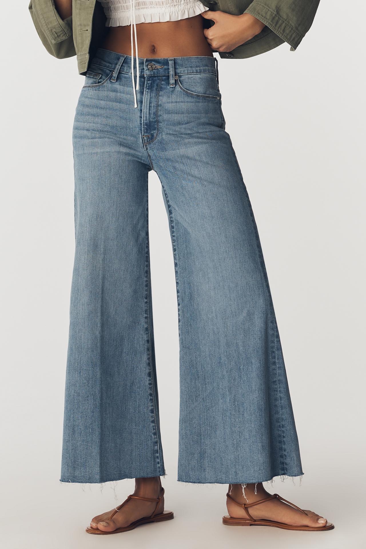 FRAME Le Palazzo High-Rise Crop Wide-Leg Jeans