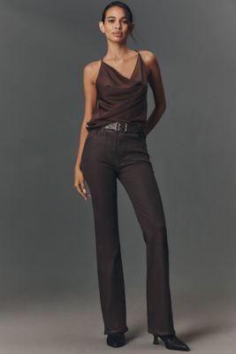 Frame Reboot High-rise Bootleg Jeans In Brown