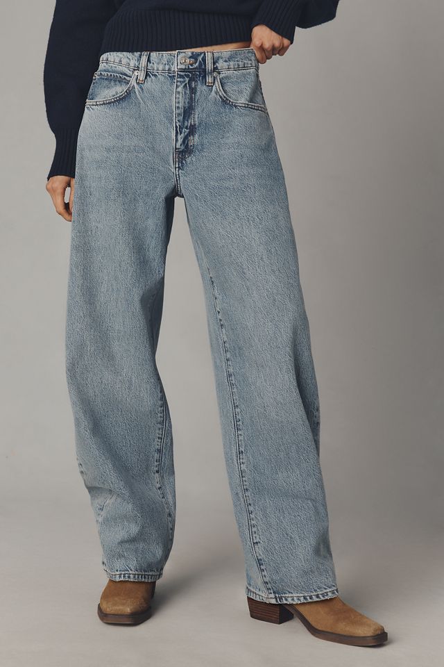 FRAME Low-Slung Low-Rise Barrel Jeans #1
