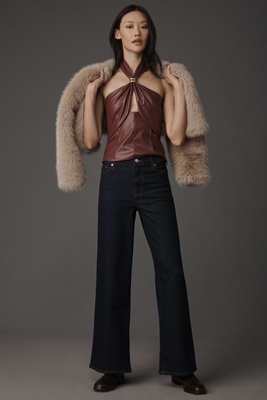 Frame Le Slim Palazzo High-rise Wide-leg Jeans In Blue