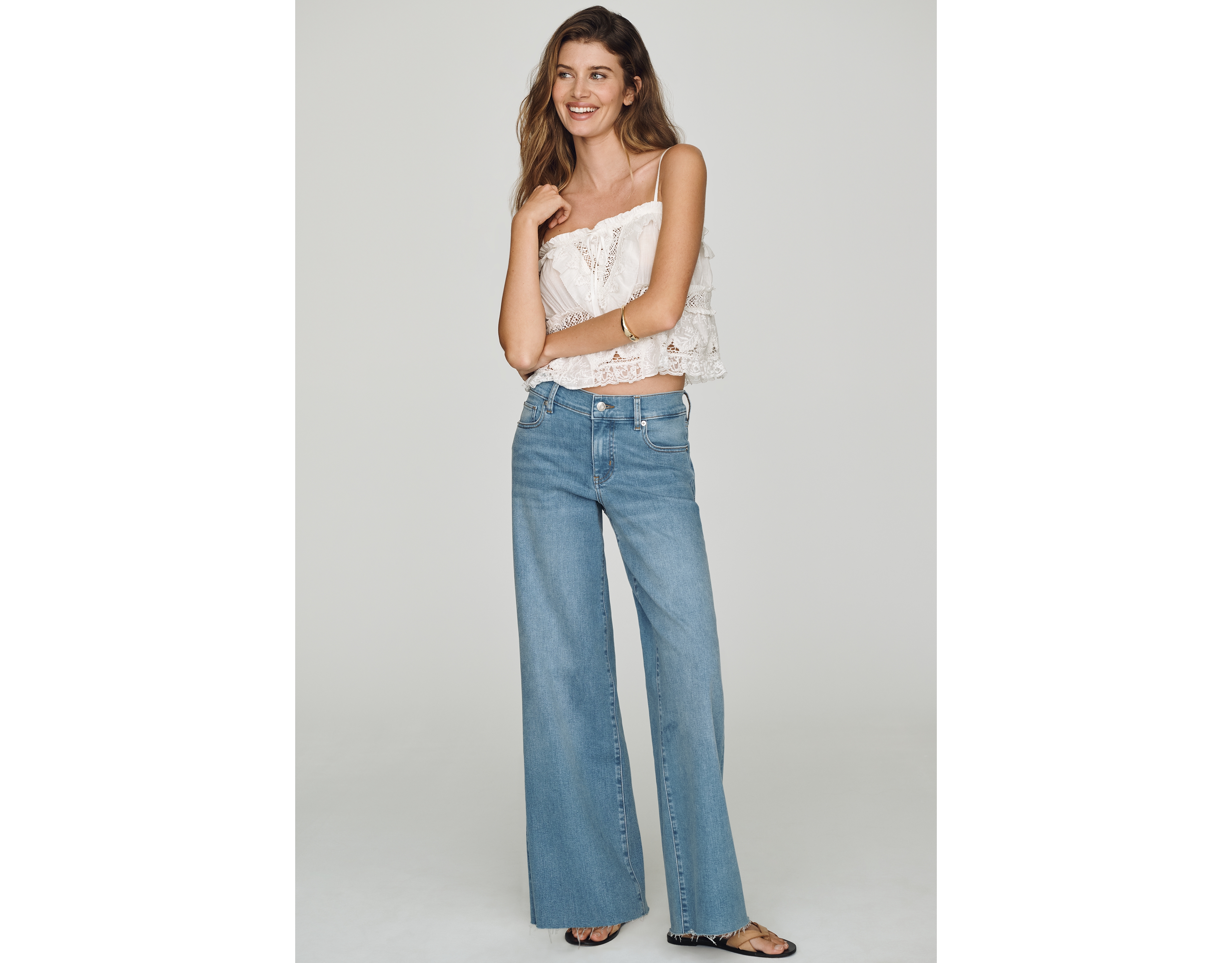 FRAME Low-Rise Slim Palazzo Jeans
