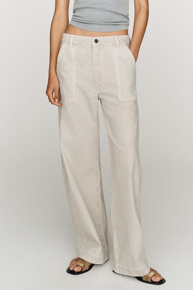 FRAME Bow Cargo High-Rise Barrel-Leg Jeans #1