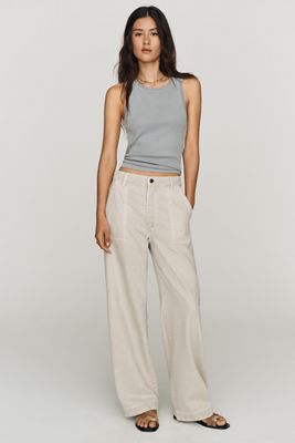 FRAME Bow Cargo High-Rise Barrel-Leg Jeans