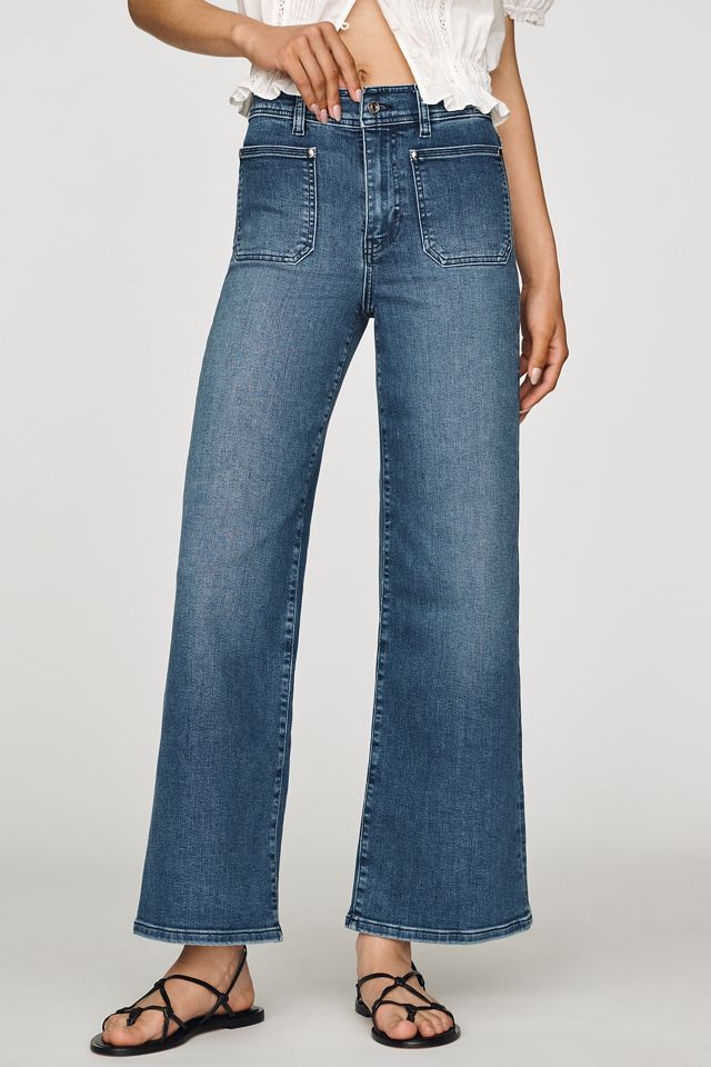 FRAME Le Slim Palazzo High-Rise Cropped Wide-Leg Jeans #1