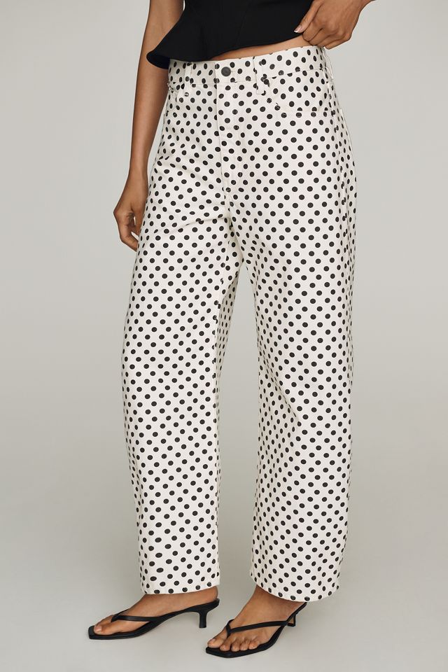 FRAME Bow Crop High-Rise Tapered Jeans #1