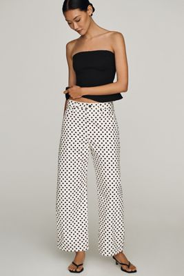 FRAME Bow Crop High-Rise Tapered Jeans