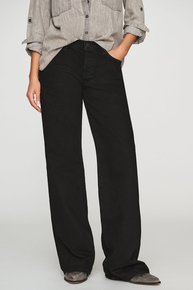 FRAME The Gray Low-Rise Wide-Leg Jeans #1