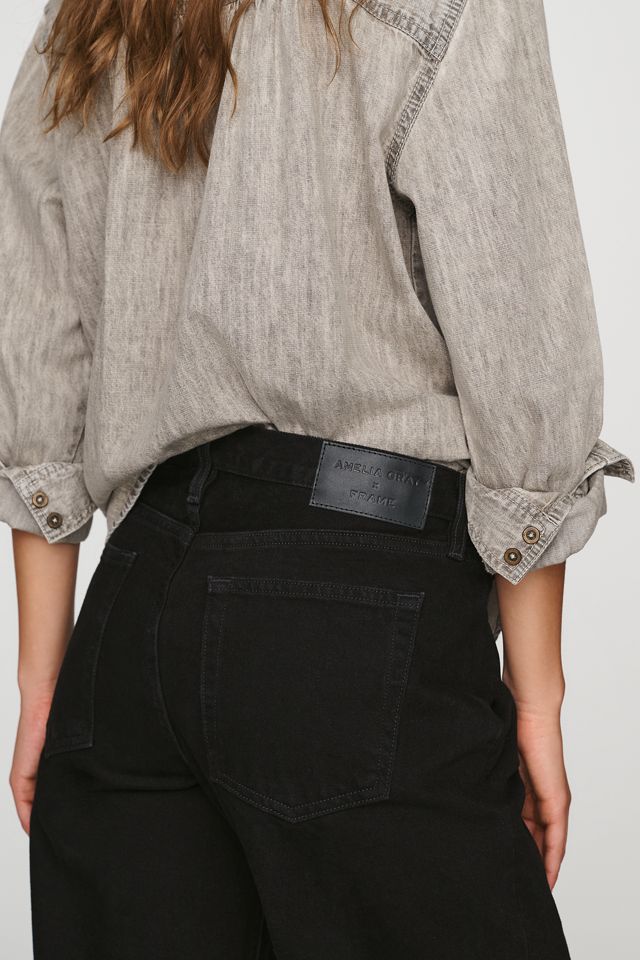 FRAME The Gray Low-Rise Wide-Leg Jeans #3