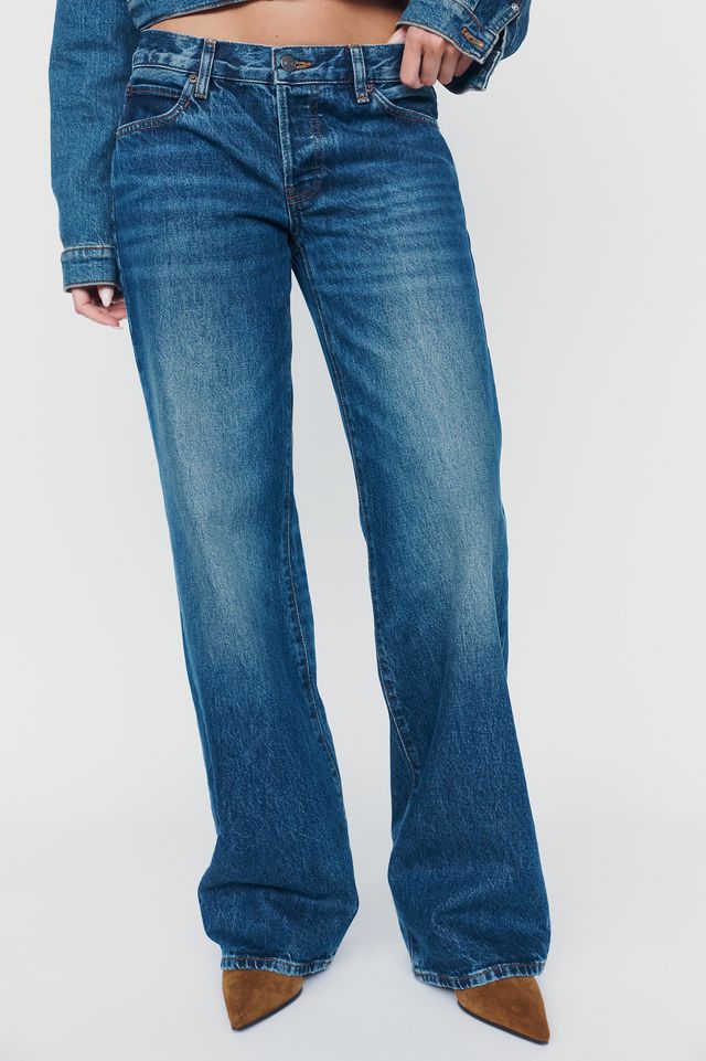 FRAME The Gray Low-Rise Wide-Leg Jeans #1