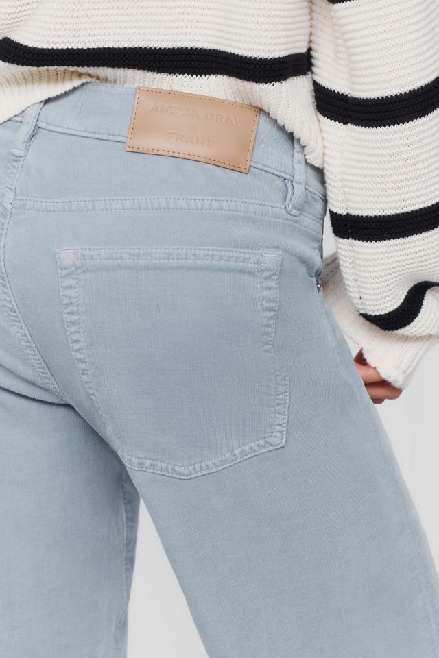 FRAME The Gray Corduroy Low-Rise Wide-Leg Jeans  #1
